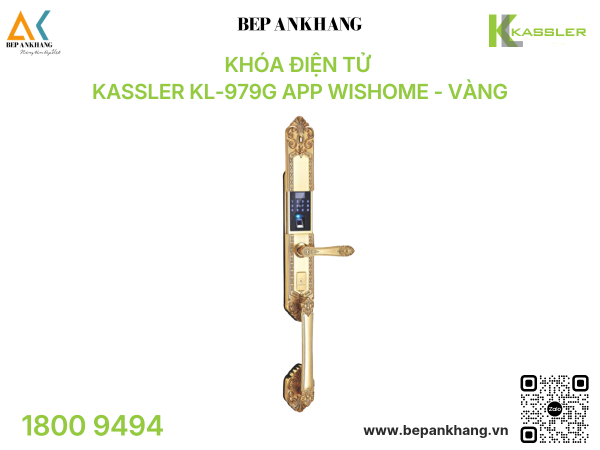Khóa điện tử Kassler KL-979G App Wishome - Vàng